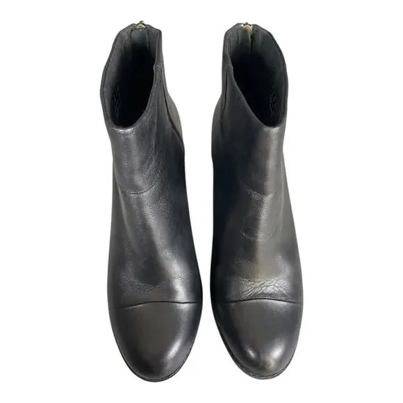 Clarks Women’s Enfield Tess Black Leather Block Heel Ankle Boots Size-8.5Wide - Picture 8 of 9